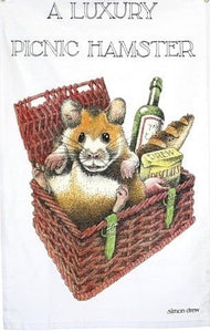 Simon Drew Tea Towels- Luxury Picnic Hamster