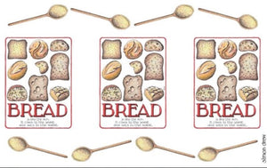 Simon Drew Tea Towels- Bread rises in the yeast,and sets in the waist