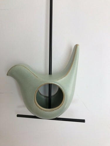 Bird feeder-green ceramic
