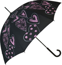 Automatic stick umbrella by "SOAKE"with vibrant hearts pattern-choice 4 colours