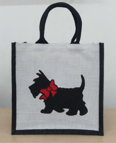Eco-friendly Jute shopper bag - Single Scottie(Medium)