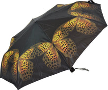 Artbrollies Ladies Compact Folding Umbrella - Yellow Butterfly