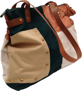 Forest Green/Tan cotton Canvas Bag
