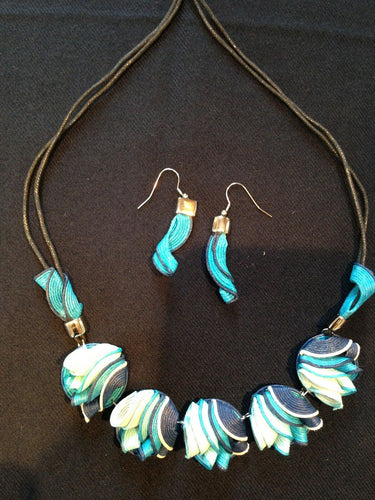 Blue Necklace & earrings