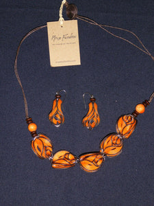 Orange Necklace & earrings