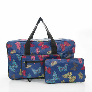 ECO CHIC Foldaway /expandable cabin approved  holdall-Navy Butterfly