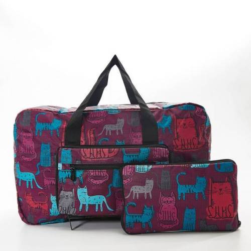 ECO CHIC Foldaway /expandable cabin approved  holdall-Purple Cat