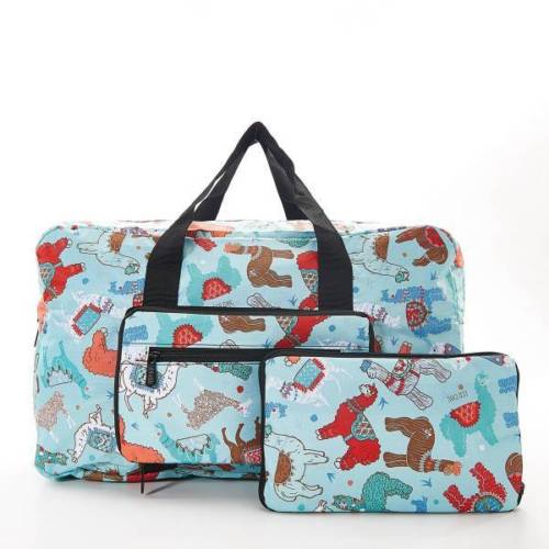 ECO CHIC Foldaway /expandable cabin approved  holdall-Blue llama