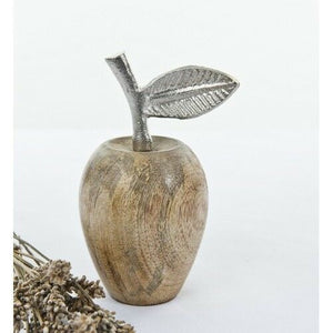 Wooden apple with "silver" stalk by Petti Rossi
