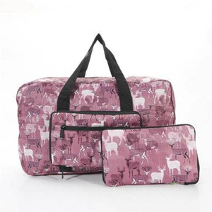 ECO CHIC Foldaway /expandable cabin approved  holdall-Pink deer