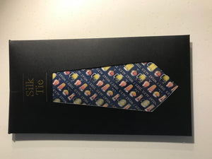 Simon Drew printed silk tie-What Ales thee?